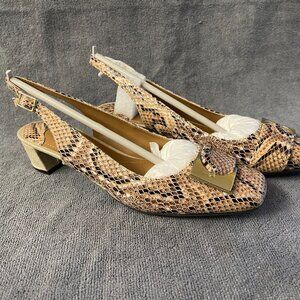 J.RENEE Snake Print Dress Heel Shoes 8 W Venda New In Box